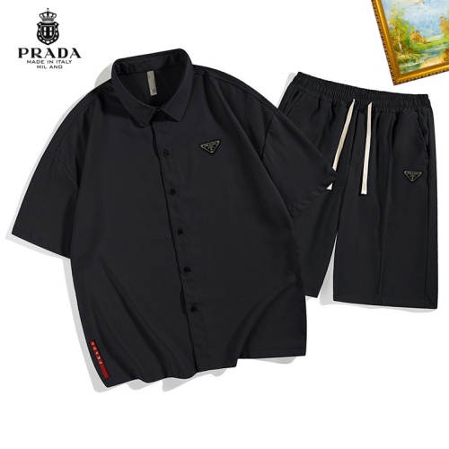 Prada Tracksuits Short Sleeved For Men #1212091 $48.00 USD, Wholesale Replica Prada Tracksuits