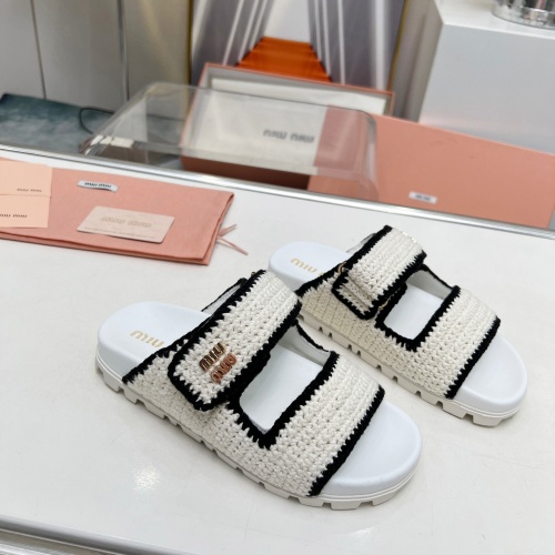 Replica MIU MIU Slippers For Women #1212092 $98.00 USD for Wholesale