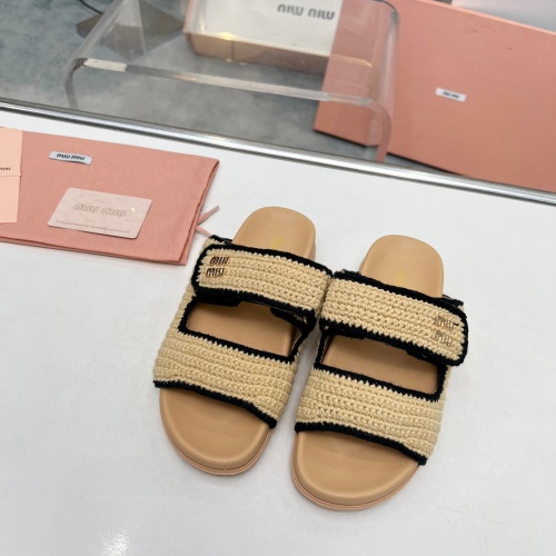 Replica MIU MIU Slippers For Women #1212093 $98.00 USD for Wholesale