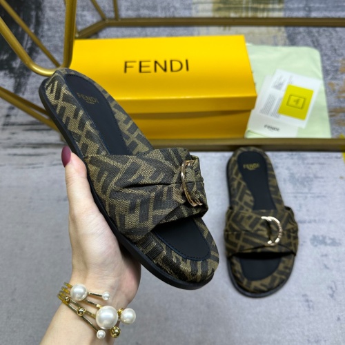 Replica Fendi Slippers For Women #1216837 $80.00 USD for Wholesale