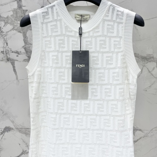 Replica Fendi Dresses Sleeveless For Women #1219098 $105.00 USD for Wholesale
