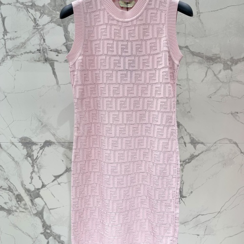 Replica Fendi Dresses Sleeveless For Women #1219101 $105.00 USD for Wholesale