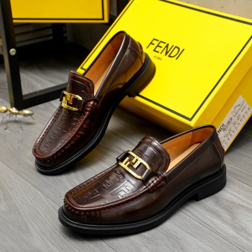 Replica Fendi Leather Shoes For Men #1220973 $82.00 USD for Wholesale