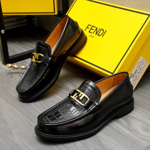 Replica Fendi Leather Shoes For Men #1220976 $82.00 USD for Wholesale