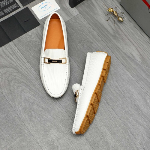 Replica Prada Leather Shoes For Men #1220986 $68.00 USD for Wholesale