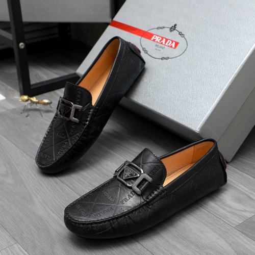Replica Prada Leather Shoes For Men #1220988 $68.00 USD for Wholesale