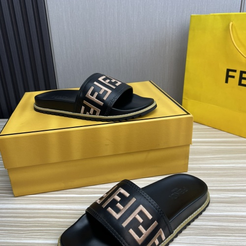 Replica Fendi Slippers For Men #1221395 $52.00 USD for Wholesale
