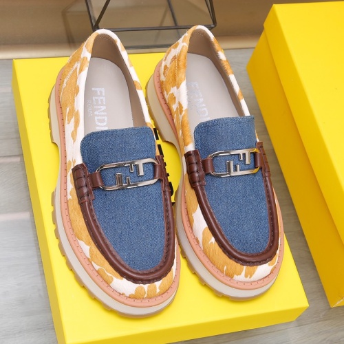 Replica Fendi Leather Shoes For Men #1221699 $100.00 USD for Wholesale