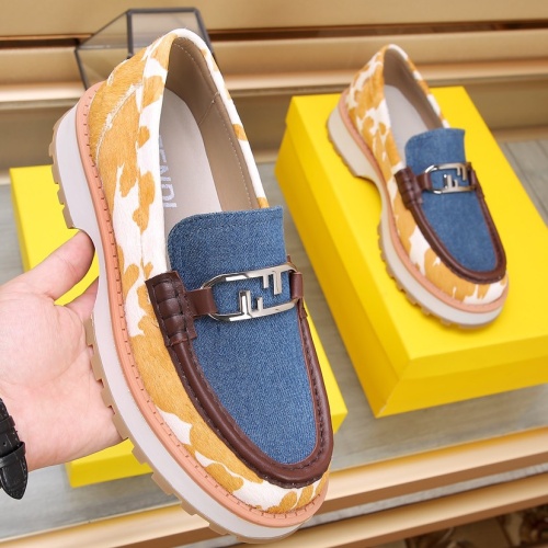 Replica Fendi Leather Shoes For Men #1221699 $100.00 USD for Wholesale