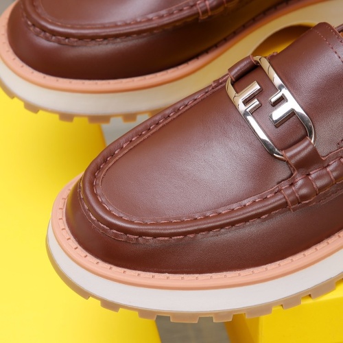 Replica Fendi Leather Shoes For Men #1221700 $100.00 USD for Wholesale