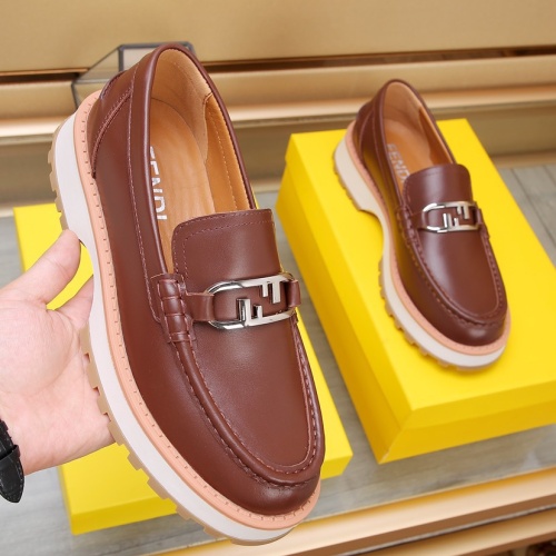 Replica Fendi Leather Shoes For Men #1221700 $100.00 USD for Wholesale