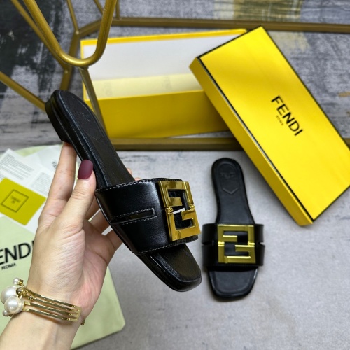 Replica Fendi Slippers For Women #1221755 $85.00 USD for Wholesale