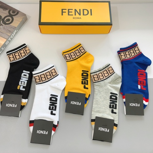 Replica Fendi Socks #1222118 $25.00 USD for Wholesale