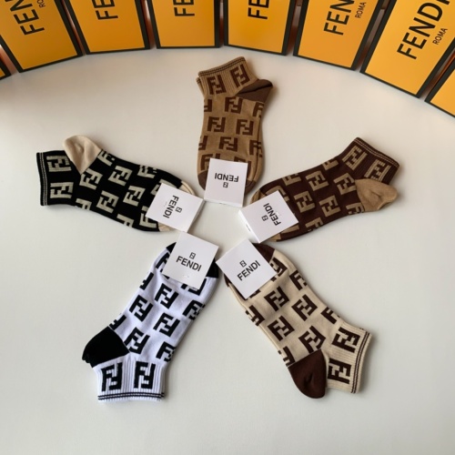 Replica Fendi Socks #1222151 $25.00 USD for Wholesale