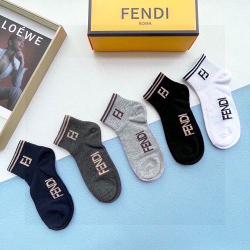 Replica Fendi Socks #1222152 $25.00 USD for Wholesale