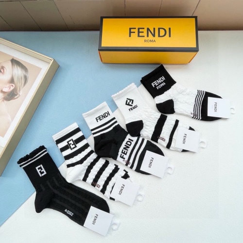 Replica Fendi Socks #1222206 $25.00 USD for Wholesale