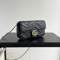 $80.00 USD Gucci GG Marmont Super Mini Bag Black Chevron Leather For Women #1225001