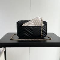 $80.00 USD Gucci GG Marmont Super Mini Bag Black Chevron Leather For Women #1225001