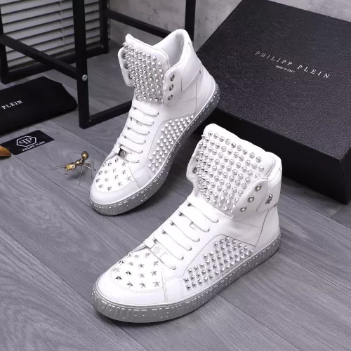 Replica Philipp Plein PP High Tops Shoes For Men #1304034 $130.00 USD for Wholesale