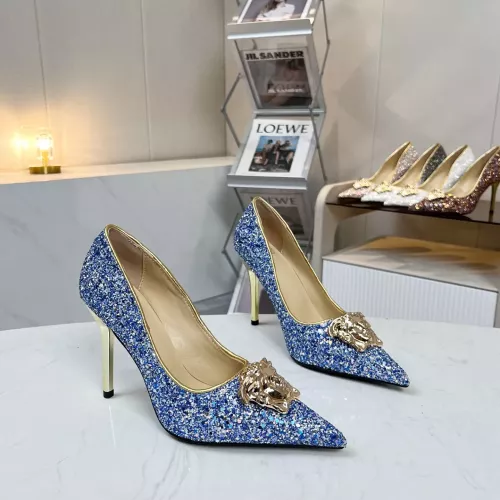 Versace High-Heeled Shoes For Women #1305690 $80.00 USD, Wholesale Replica Versace High-Heeled Shoes