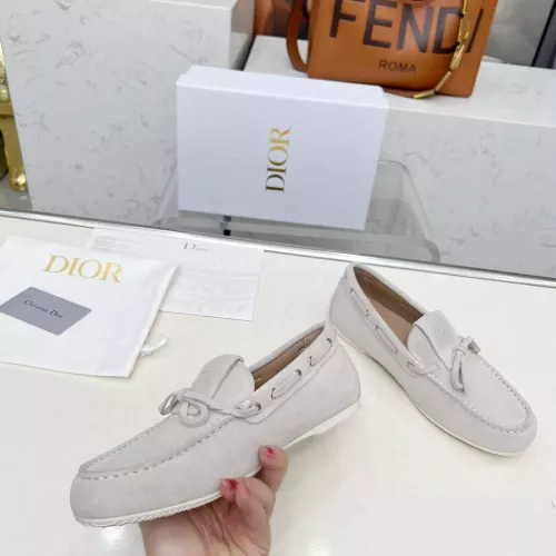 Replica Christian Dior Leather Shoes For Women #1305928 $96.00 USD for Wholesale