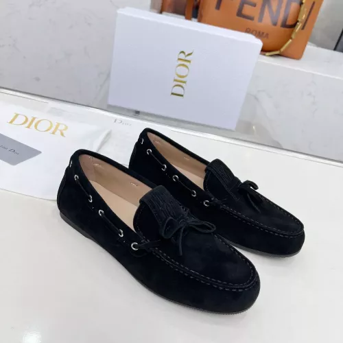 Replica Christian Dior Leather Shoes For Women #1305932 $96.00 USD for Wholesale