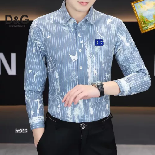 Replica Dolce & Gabbana D&G Shirts Long Sleeved For Men #1306258 $40.00 USD for Wholesale