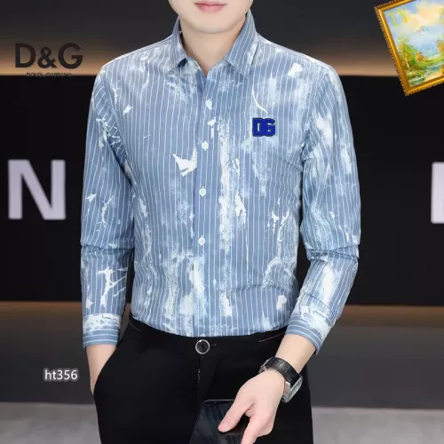 Replica Dolce & Gabbana D&G Shirts Long Sleeved For Men #1306258 $40.00 USD for Wholesale