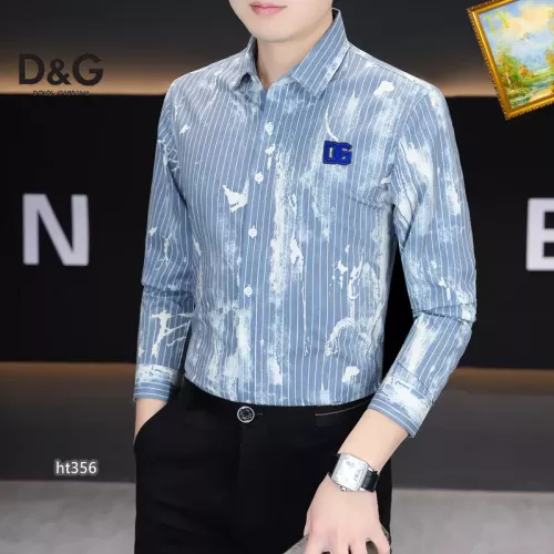 Replica Dolce & Gabbana D&G Shirts Long Sleeved For Men #1306258 $40.00 USD for Wholesale