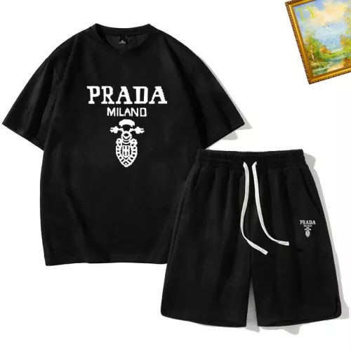 Prada Tracksuits Short Sleeved For Men #1306392 $48.00 USD, Wholesale Replica Prada Tracksuits