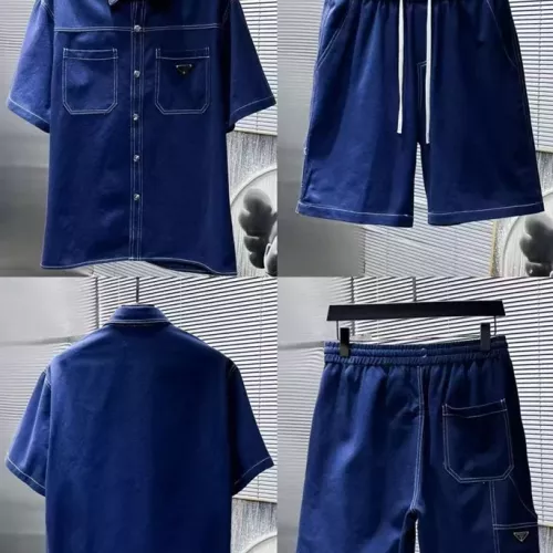 Replica Prada Tracksuits Short Sleeved For Men #1308776 $82.00 USD for Wholesale