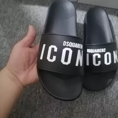Replica Dsquared Slippers For Men #1309629 $42.00 USD for Wholesale
