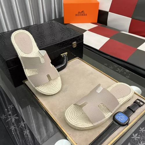 Replica Hermes Slippers For Men #1317383 $60.00 USD for Wholesale