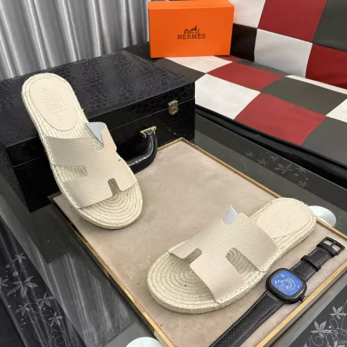 Replica Hermes Slippers For Men #1317384 $60.00 USD for Wholesale