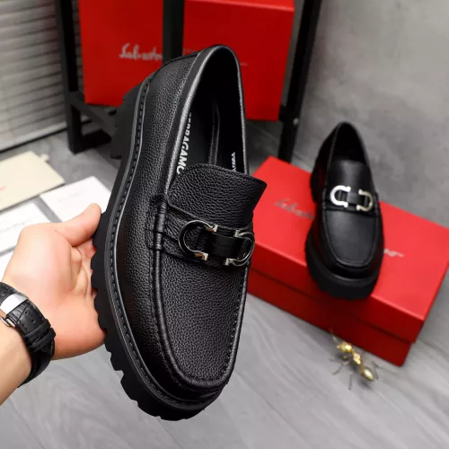 Replica Salvatore Ferragamo Leather Shoes For Men #1318437 $88.00 USD for Wholesale