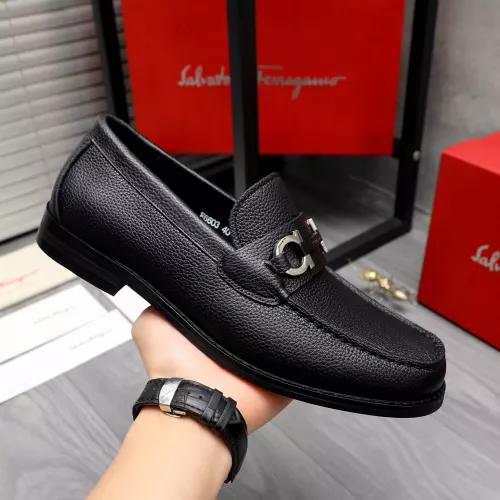Replica Salvatore Ferragamo Leather Shoes For Men #1318440 $88.00 USD for Wholesale