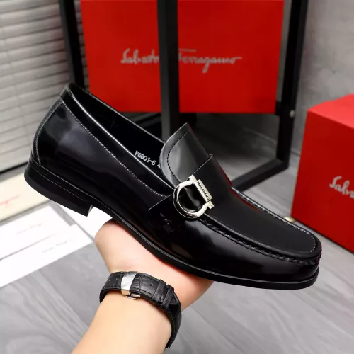 Replica Salvatore Ferragamo Leather Shoes For Men #1318446 $88.00 USD for Wholesale