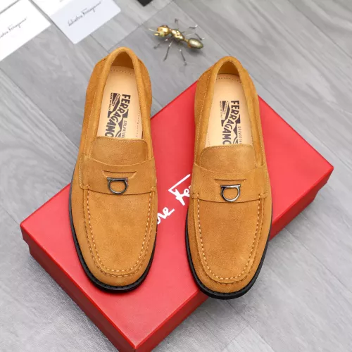 Replica Salvatore Ferragamo Leather Shoes For Men #1318458 $88.00 USD for Wholesale