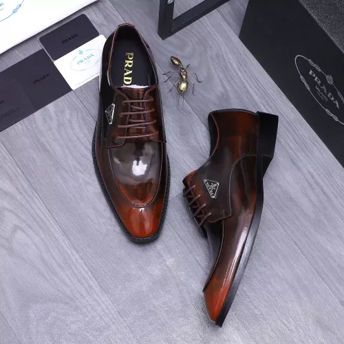 Replica Prada Leather Shoes For Men #1318468 $100.00 USD for Wholesale