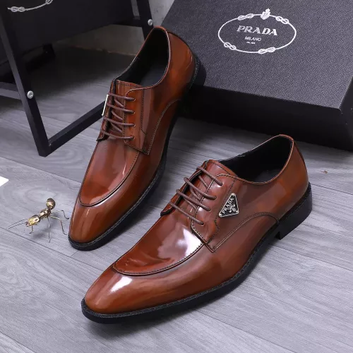 Prada Leather Shoes For Men #1318469 $100.00 USD, Wholesale Replica Prada Leather Shoes