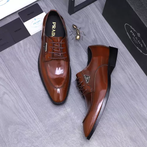 Replica Prada Leather Shoes For Men #1318469 $100.00 USD for Wholesale