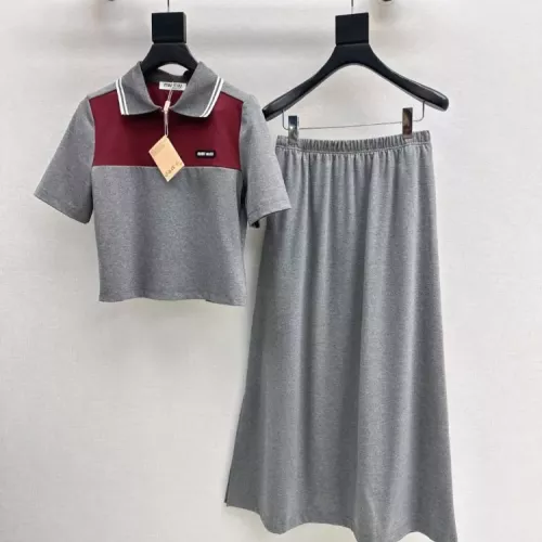 MIU MIU Tracksuits Short Sleeved For Women #1318900 $88.00 USD, Wholesale Replica MIU MIU Tracksuits
