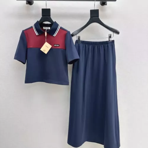 MIU MIU Tracksuits Short Sleeved For Women #1318901 $88.00 USD, Wholesale Replica MIU MIU Tracksuits
