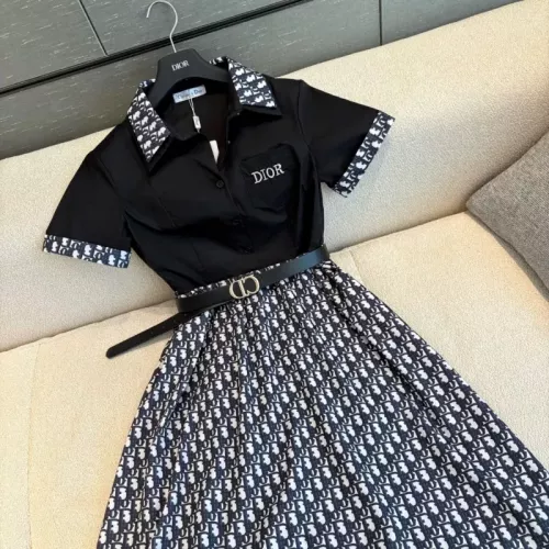 Replica Christian Dior Dresses Short Sleeved For Women #1318906 $85.00 USD for Wholesale