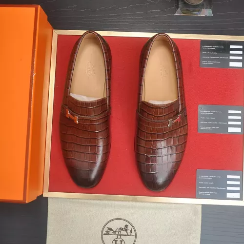 Replica Hermes Leather Shoes For Men #1319140 $100.00 USD for Wholesale