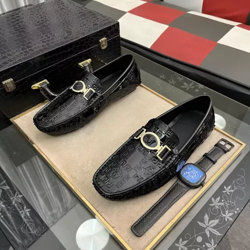 Replica Versace Leather Shoes For Men #1319282 $76.00 USD for Wholesale