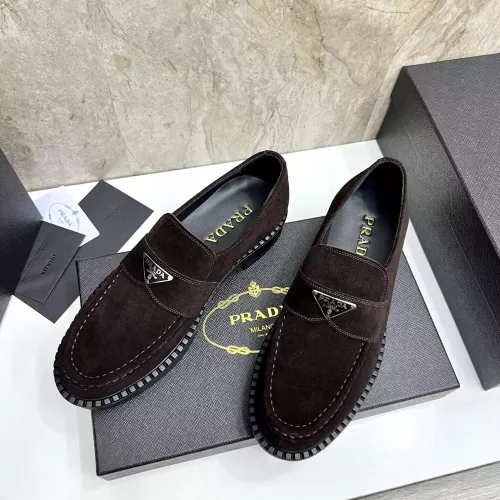 Replica Prada Leather Shoes For Men #1319318 $105.00 USD for Wholesale