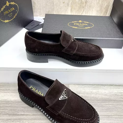 Replica Prada Leather Shoes For Men #1319318 $105.00 USD for Wholesale