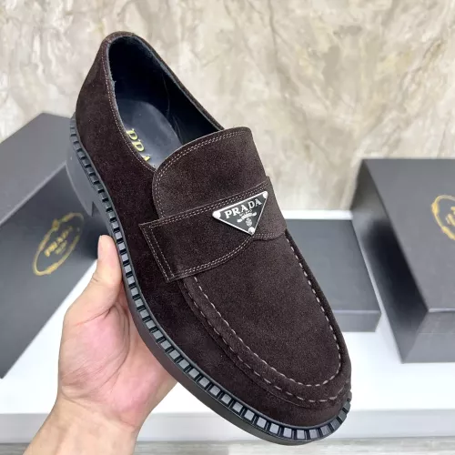 Replica Prada Leather Shoes For Men #1319318 $105.00 USD for Wholesale