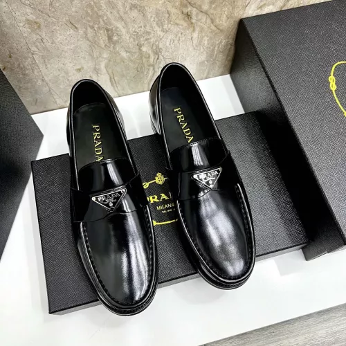 Replica Prada Leather Shoes For Men #1319324 $155.00 USD for Wholesale